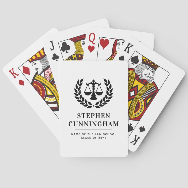 Personalised Modern Law School Graduation Playing Cards (Back)