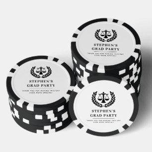 Personalised Modern Law School Graduation Poker Chips