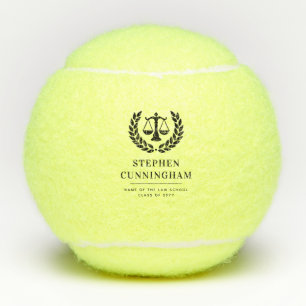 Personalised Modern Law School Graduation Tennis Balls