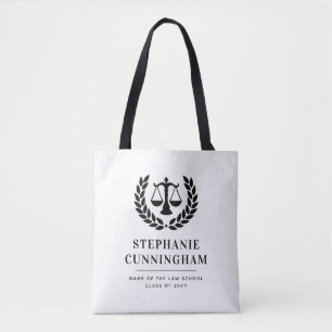 Personalised Modern Law School Graduation Tote Bag