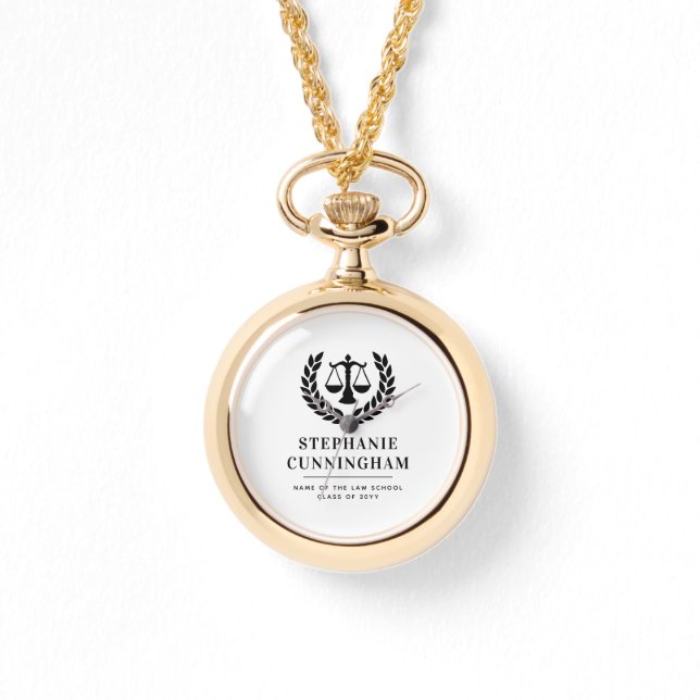 Personalised Modern Law School Graduation Watch (Front)