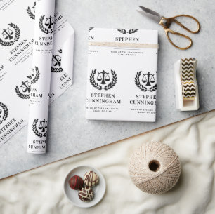 Personalised Modern Law School Graduation Wrapping Paper