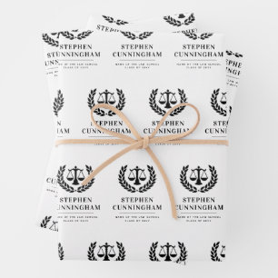 Personalised Modern Law School Graduation Wrapping Paper Sheet
