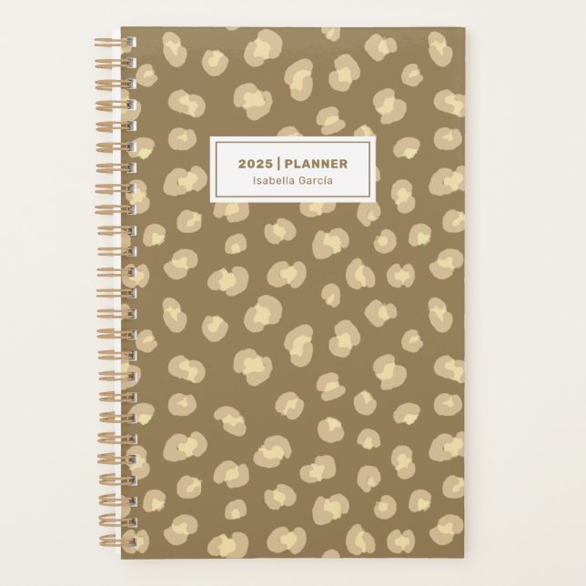 Personalised Modern Leopard Pattern Weekly Planner (Front)