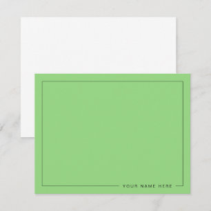 Personalised Modern Light Green Flat Note Card