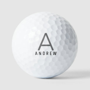 Personalised Modern Masculine Monogram Name Golf Balls
