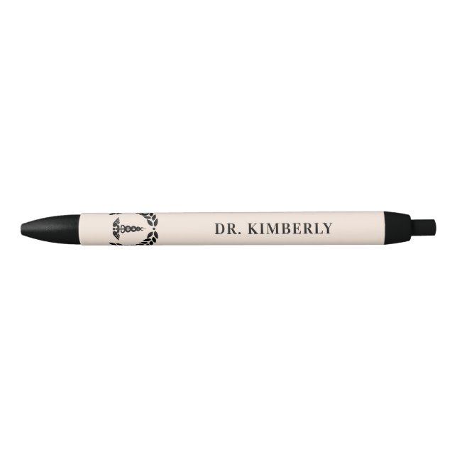 Personalised Modern Medical School Graduation Black Ink Pen (Front)