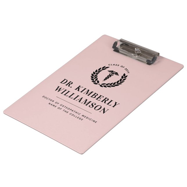 Personalised Modern Medical School Graduation Clipboard (Angled)