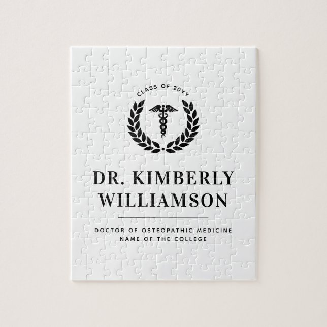 Personalised Modern Medical School Graduation Jigsaw Puzzle (Vertical)