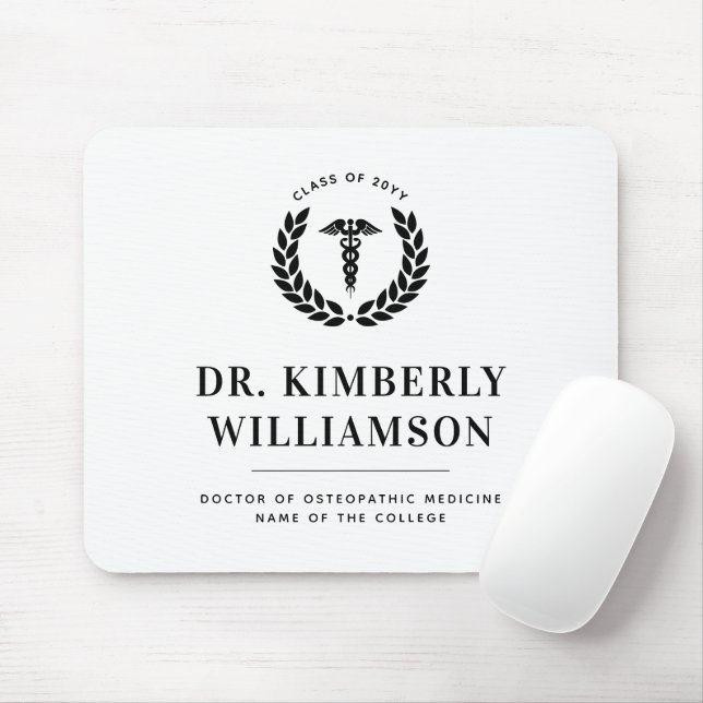 Personalised Modern Medical School Graduation Mouse Mat (With Mouse)