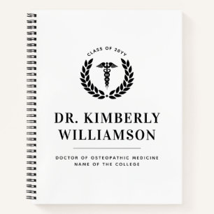 Personalised Modern Medical School Graduation Notebook