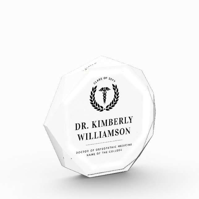 Personalised Modern Medical School Graduation Photo Block (Left)