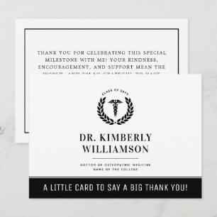 Personalised Modern Medical School Graduation Thank You Card