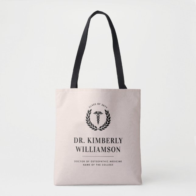 Personalised Modern Medical School Graduation Tote Bag (Front)