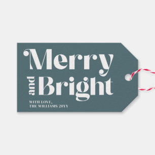 Personalised Modern Merry And Bright Gift Tags