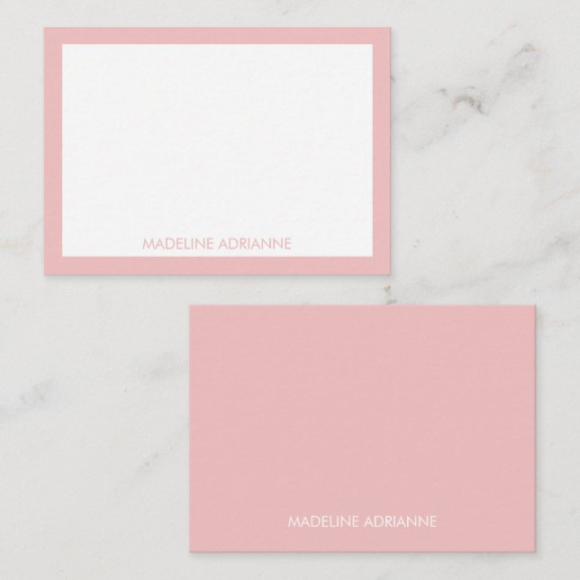 Personalised Modern Minimal Blush Pink Name Card (Front/Back)