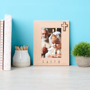 Personalised Modern Minimalist Cross Keepsake Etched Frames