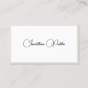 Personalised Modern Minimalist Elegant Typography Business Card