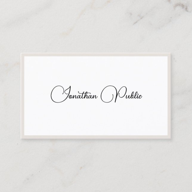 Personalised Modern Minimalist Elegant Typography Business Card (Front)