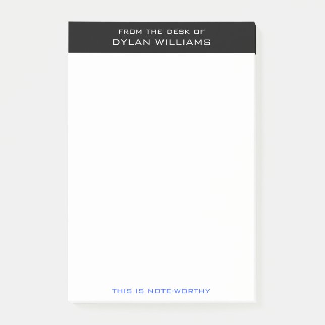 Personalised Modern Minimalist From the Desk of Post-it Notes (Front)