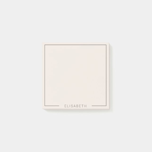 Personalised modern minimalist light pink framed  post-it notes (Front)