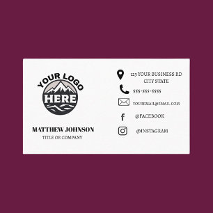 Personalised Modern Minimalist Logo Social Media  Business Card