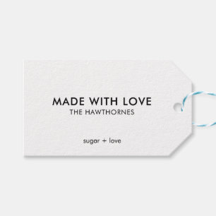 Personalised Modern Minimalist Made With Love Gift Tags