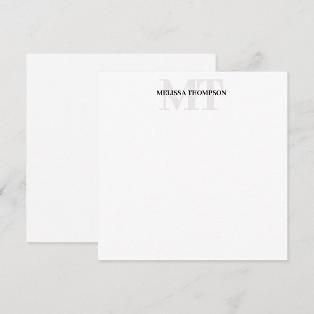 Personalised Modern Minimalist Monogram Card (Front/Back)