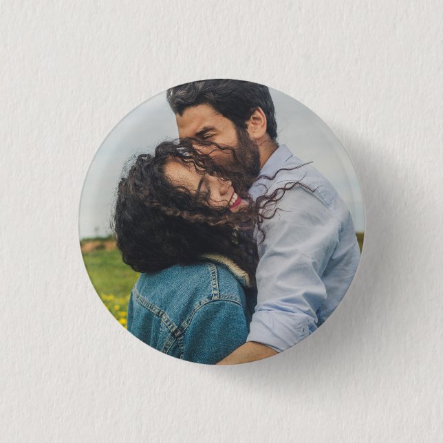 Personalised Modern Minimalist Photo 3 Cm Round Badge (Front)