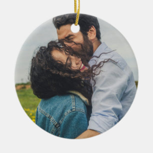 Personalised Modern Minimalist Photo Ceramic Tree Decoration