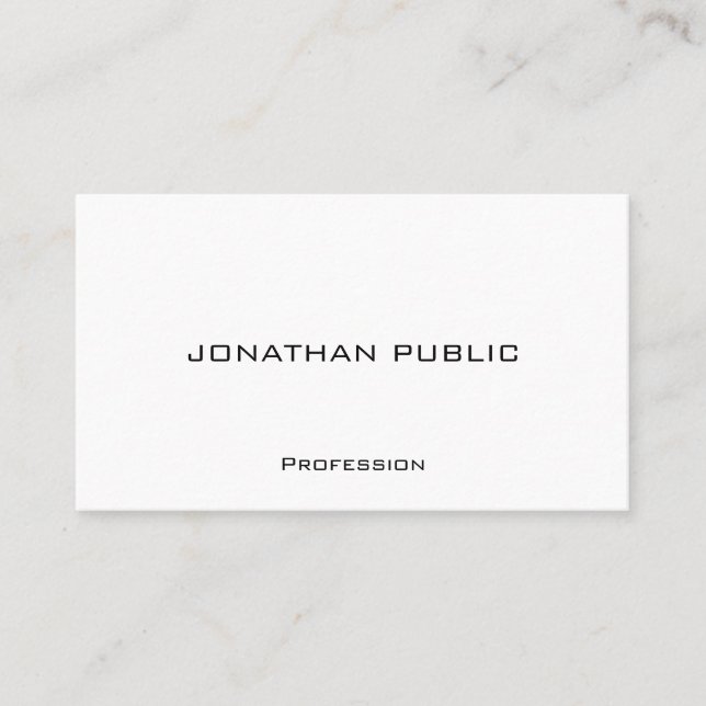 Personalised Modern Minimalist Signature Matte Business Card (Front)
