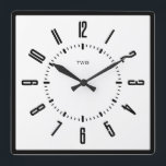 Personalised Modern Minimalist Square Wall Clock<br><div class="desc">This modern minimalist square wall clock adds simplicity and style to any room. You can personalise it by adding your name's initials.</div>