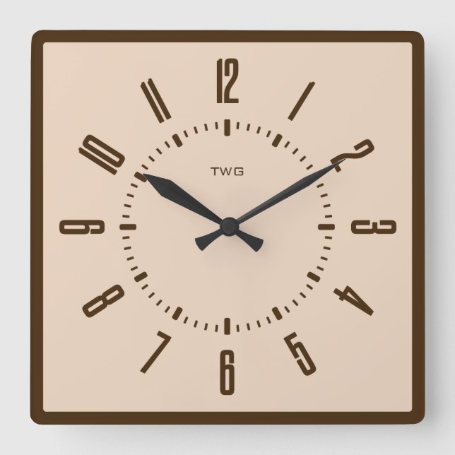 Personalised Modern Minimalist  Square Wall Clock (Front)