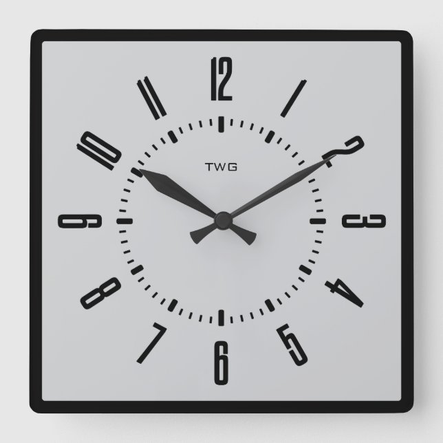 Personalised Modern Minimalist  Square Wall Clock (Front)