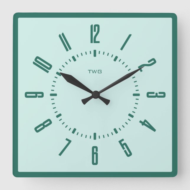 Personalised Modern Minimalist  Square Wall Clock (Front)