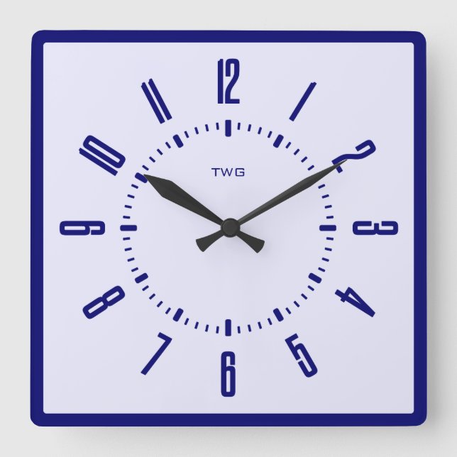 Personalised Modern Minimalist  Square Wall Clock (Front)