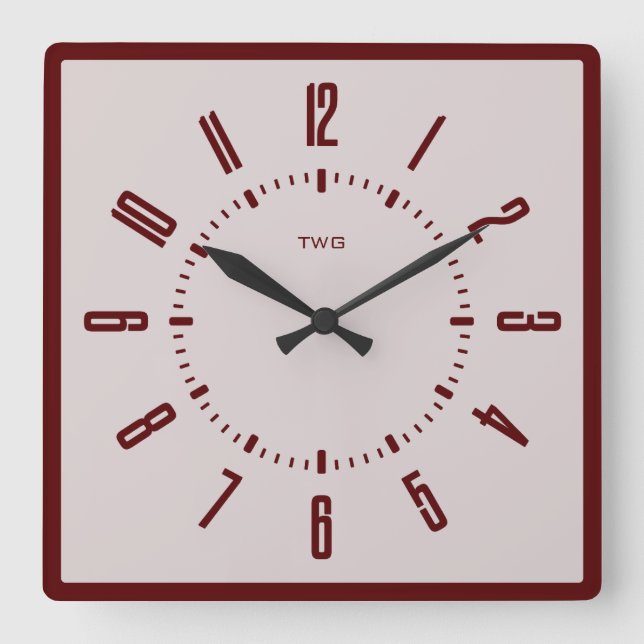 Personalised Modern Minimalist  Square Wall Clock (Front)
