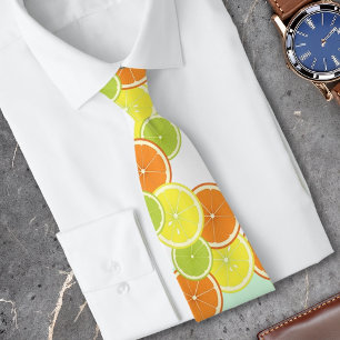 Personalised Modern Mint Green Citrus Fruit Tie