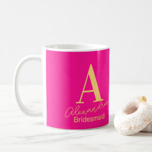 Personalised Modern Monogram Bridesmaid Coffee Mug