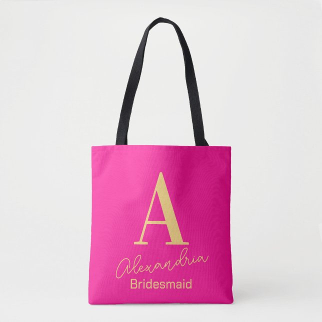 Personalised Modern Monogram Bridesmaid Tote Bag (Front)