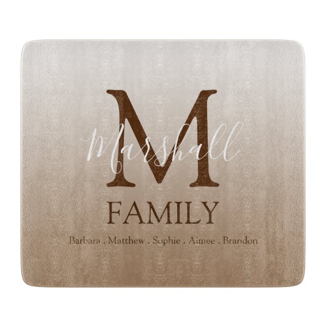 Personalised Modern Monogram Cutting Board (Front)