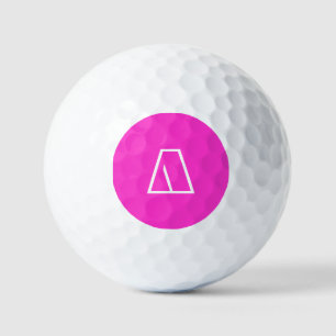 Personalised Modern Monogram Hot Pink Golf Balls