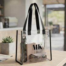 Personalised Modern Monogram "MK" Clear Stadium 
