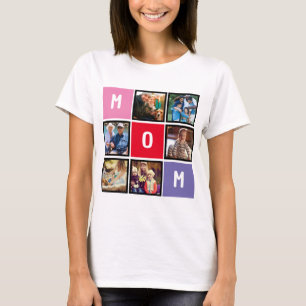 Personalised Modern Mothers day Mum Photo Collage T-Shirt