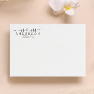 Personalised Modern Mr and Mrs Family Name Return