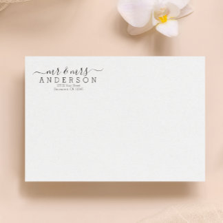 Personalised Modern Mr and Mrs Family Name Return