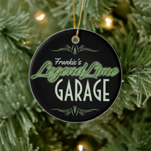 Personalised Modern Muscle Car Legend Lime Custom Ceramic Tree Decoration