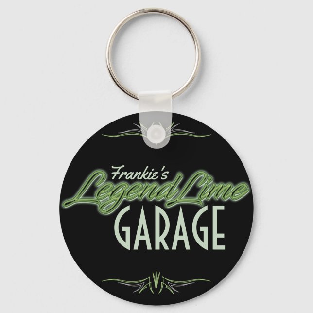 Personalised Modern Muscle Car Legend Lime Custom Key Ring (Front)