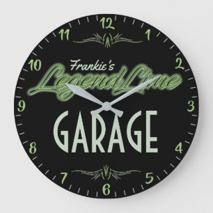 Personalised Modern Muscle Car Legend Lime Large Clock