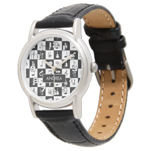 Personalised Modern Music Notes and Instruments Watch